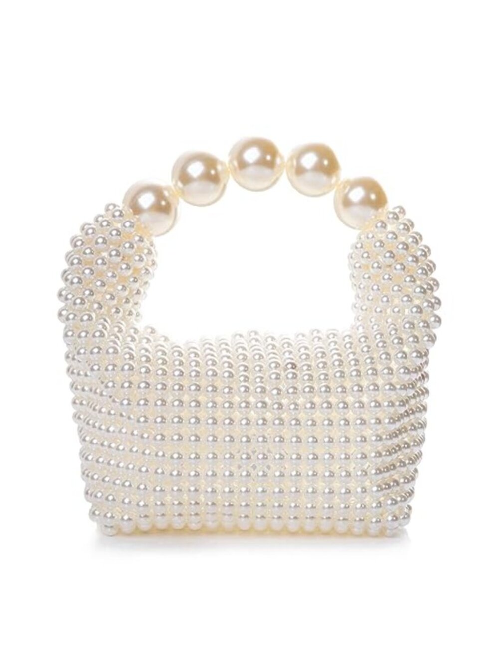 Handmade Pearl Beaded Clutch Evening Handbag for Wedding Party